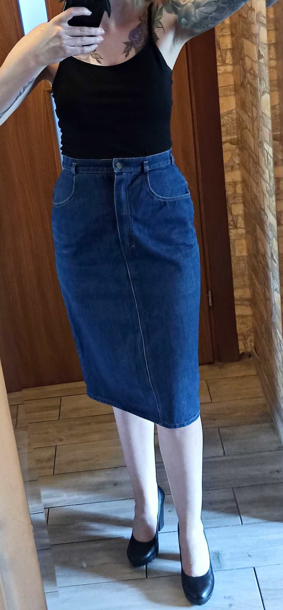 Jeansowa spódnica retro vintage