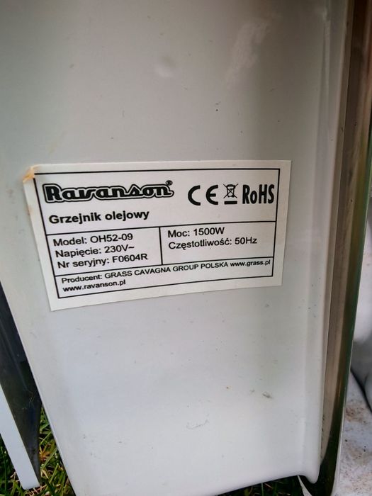 Grzejnik olejowy z nawiewem 1500 w