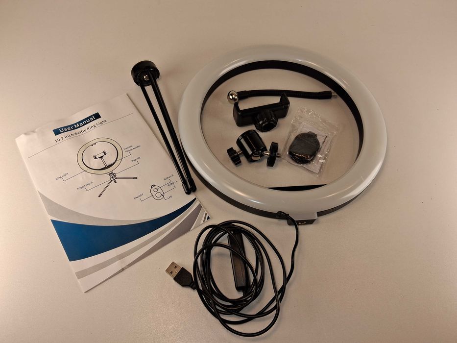 C044 Lampa Pierścieniowa LED TVLIVE 10.2 Cala Ściemnialna + Statyw