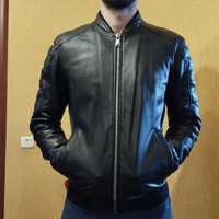 Бомбер кожанка, real leather, genuine leather