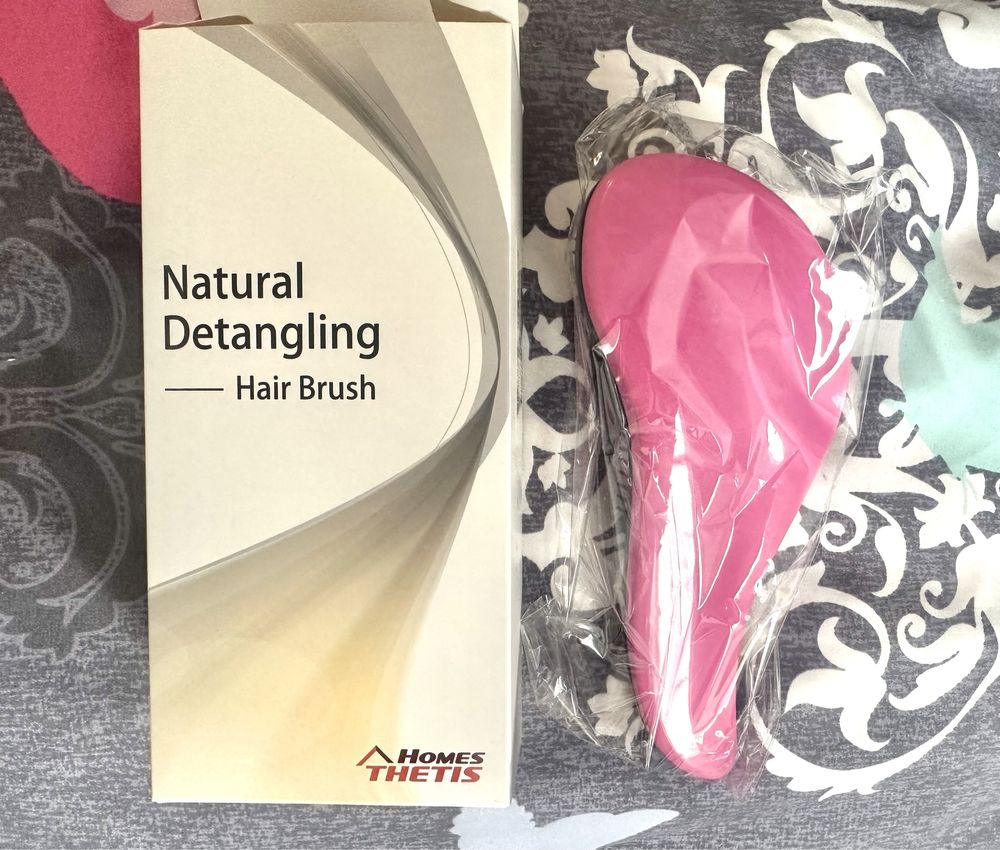 Naturalna szczotka do włosów Natural Detangling Hair Brush różowa