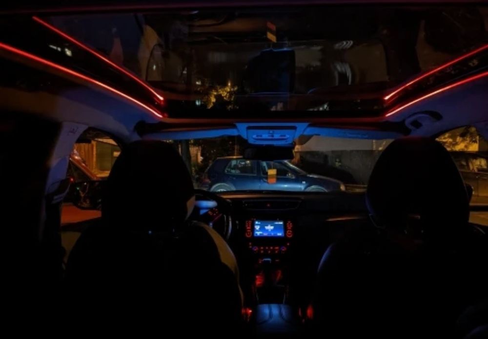 Fita led luz ambiente RGB néon 8M usb para interior do carro APP NOVO
