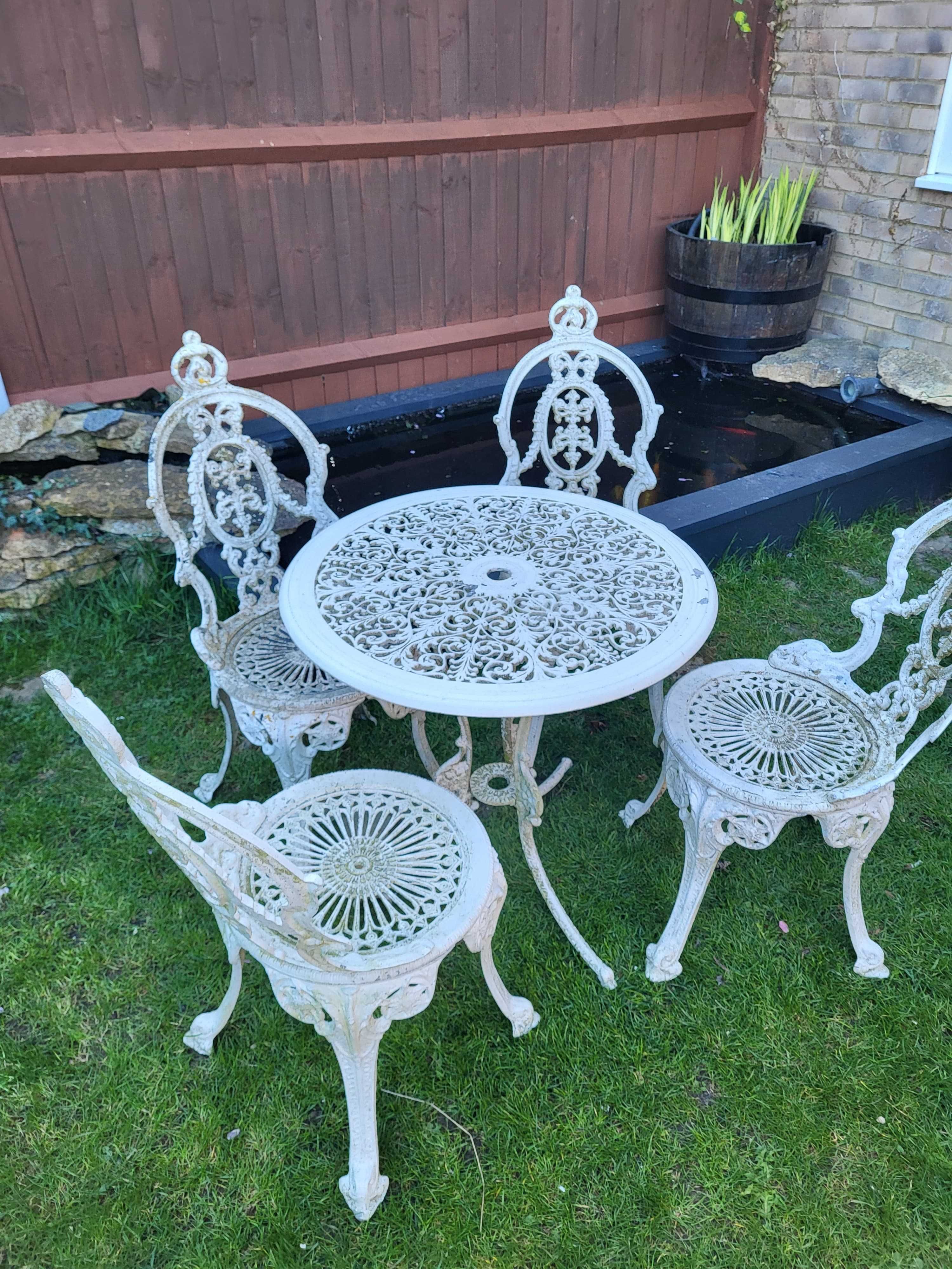 Komplet całorocznych aluminiowych mebli ogrodowych Barokowy styl