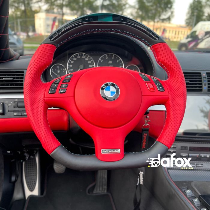 Kierownica do BMW E46 E39 E53 M3 M5 płaski dół LED wyświetlacz screen