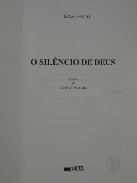 O Silêncio de Deus de Max Gallo