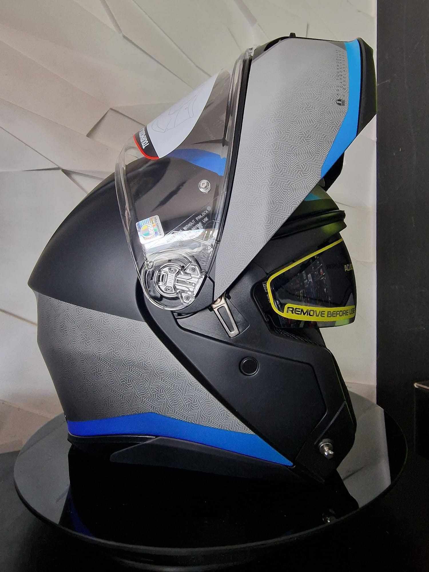 Kask motocyklowy szczękowy AGV TOURMODULAR Stray Matt Black/Grey/Blue