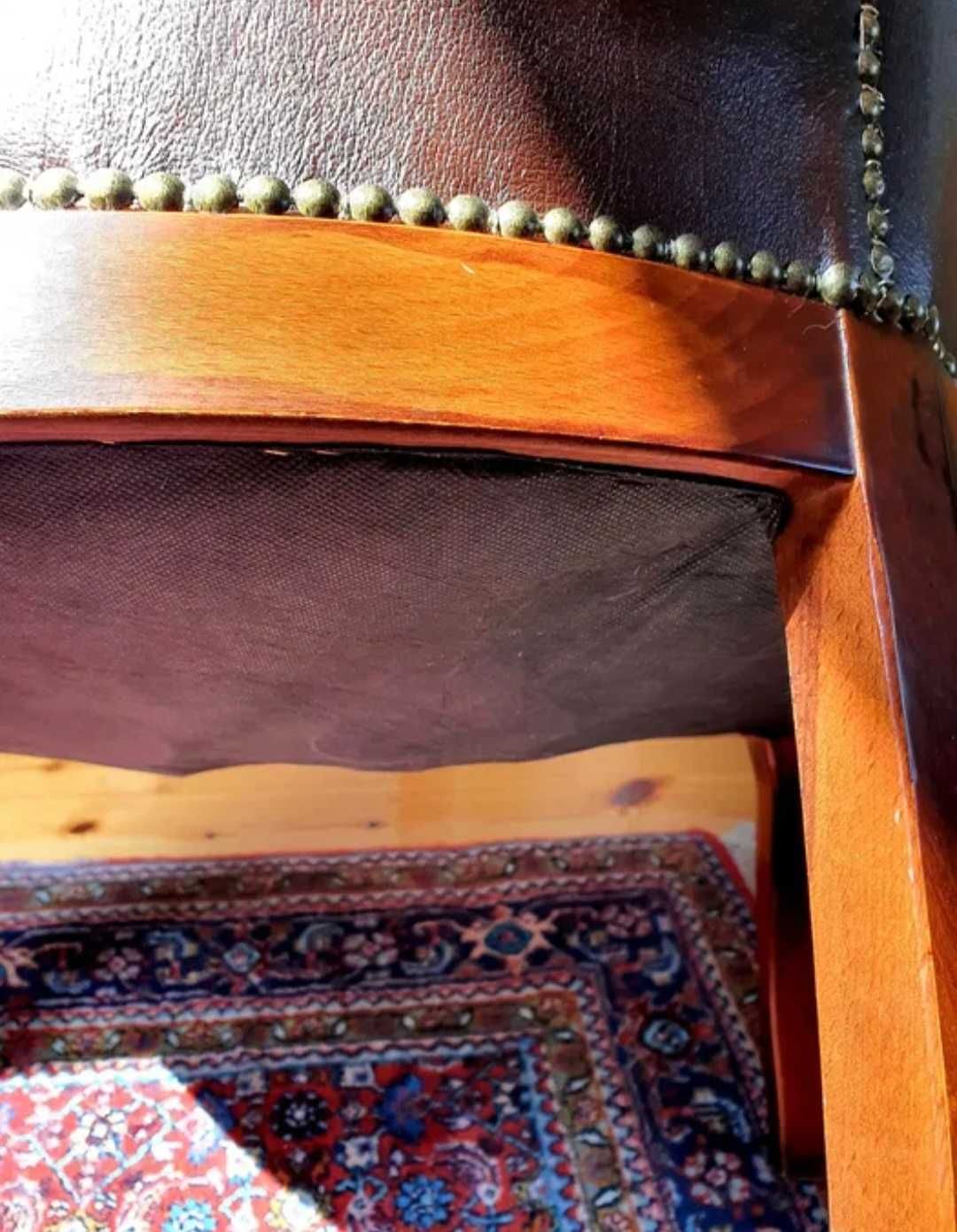 Fotel skórzany, pikowany Ludwik
