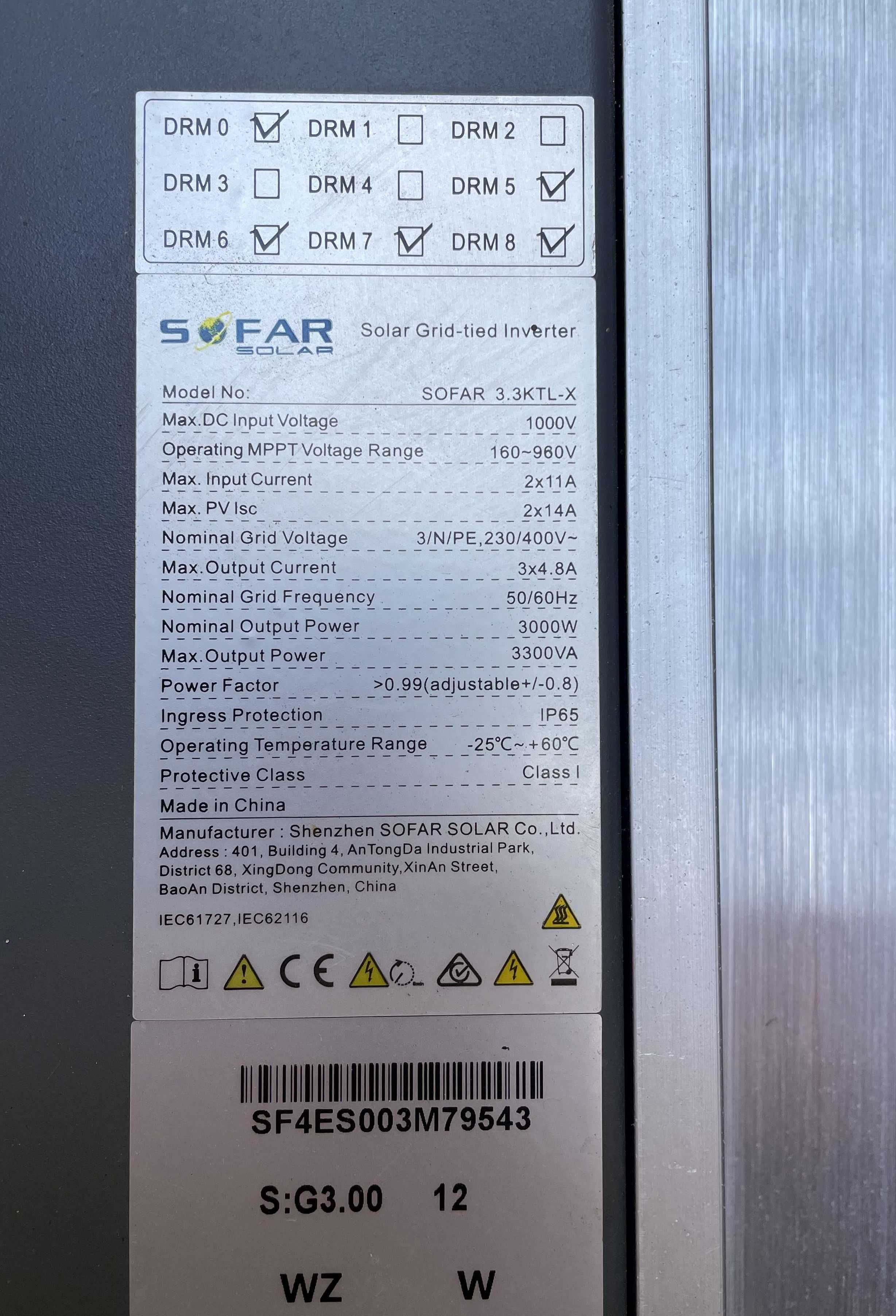 Falownik 3-fazowy SOFAR 3.3K-12KTL-X