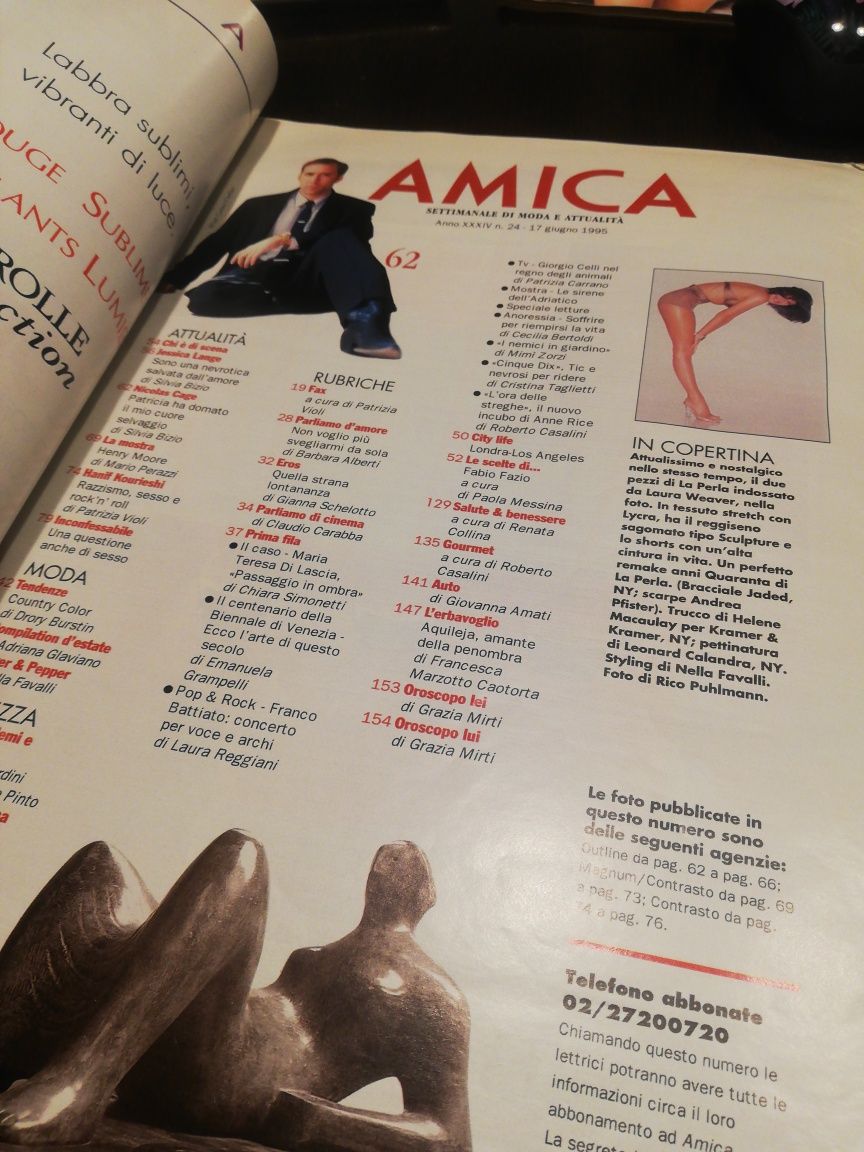 Amica 24, 17 Giugno 1995 włoski z modą żurnal lata 90-te