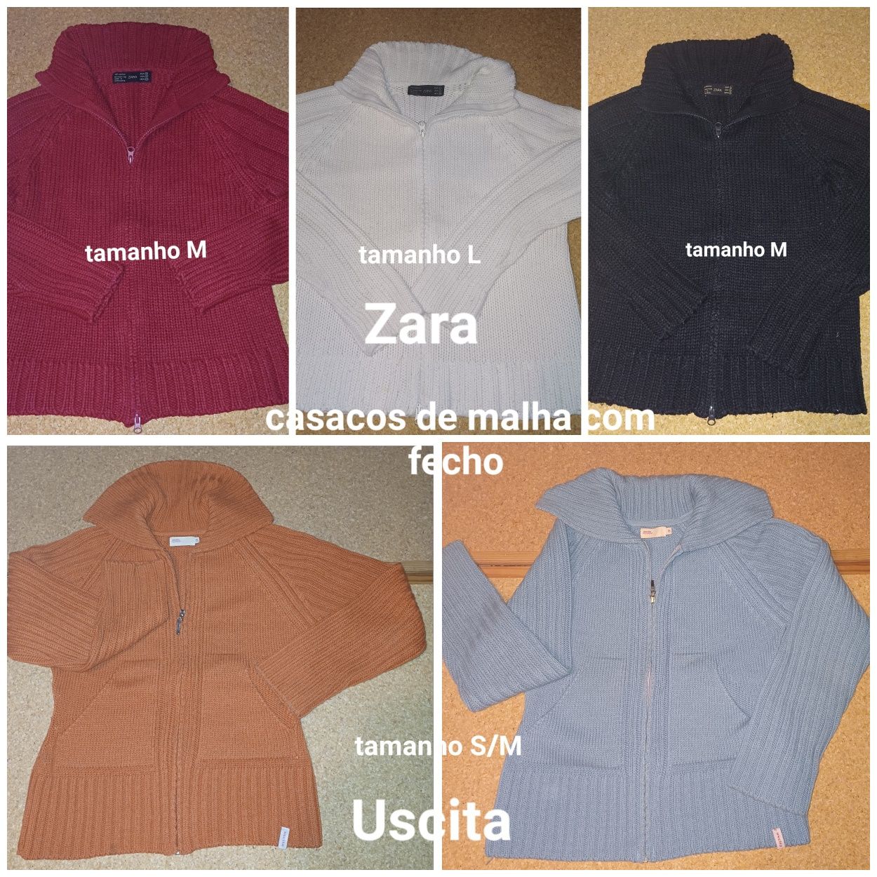 Casacos de malha de senhora, com fecho, Zara, Uscita, M/L, quentes