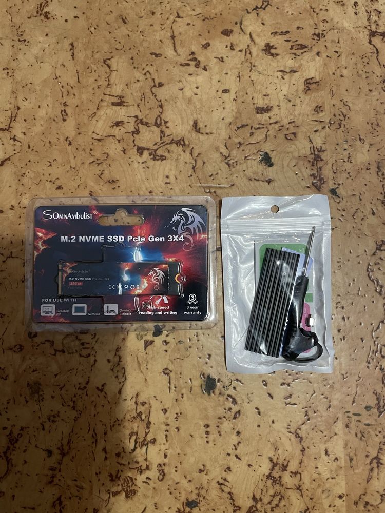 SSD M2 NVME 256 gb новый + радиатор!