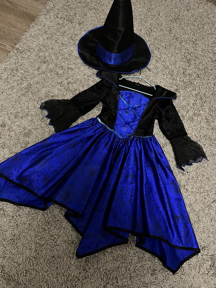 Костюм паучихи ведьмочки платье на хеллоуин + шляпа