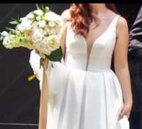 Suknia ślubna Genewa satyna piękna klasyczna