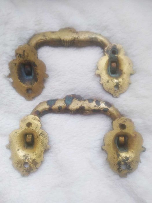 Комплект антикварных бронзовых ручек от пианино XIX века, оригинал