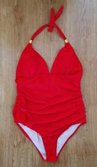 Strój kąpielowy jednoczęściowy XL wiązany na szyi czerwony