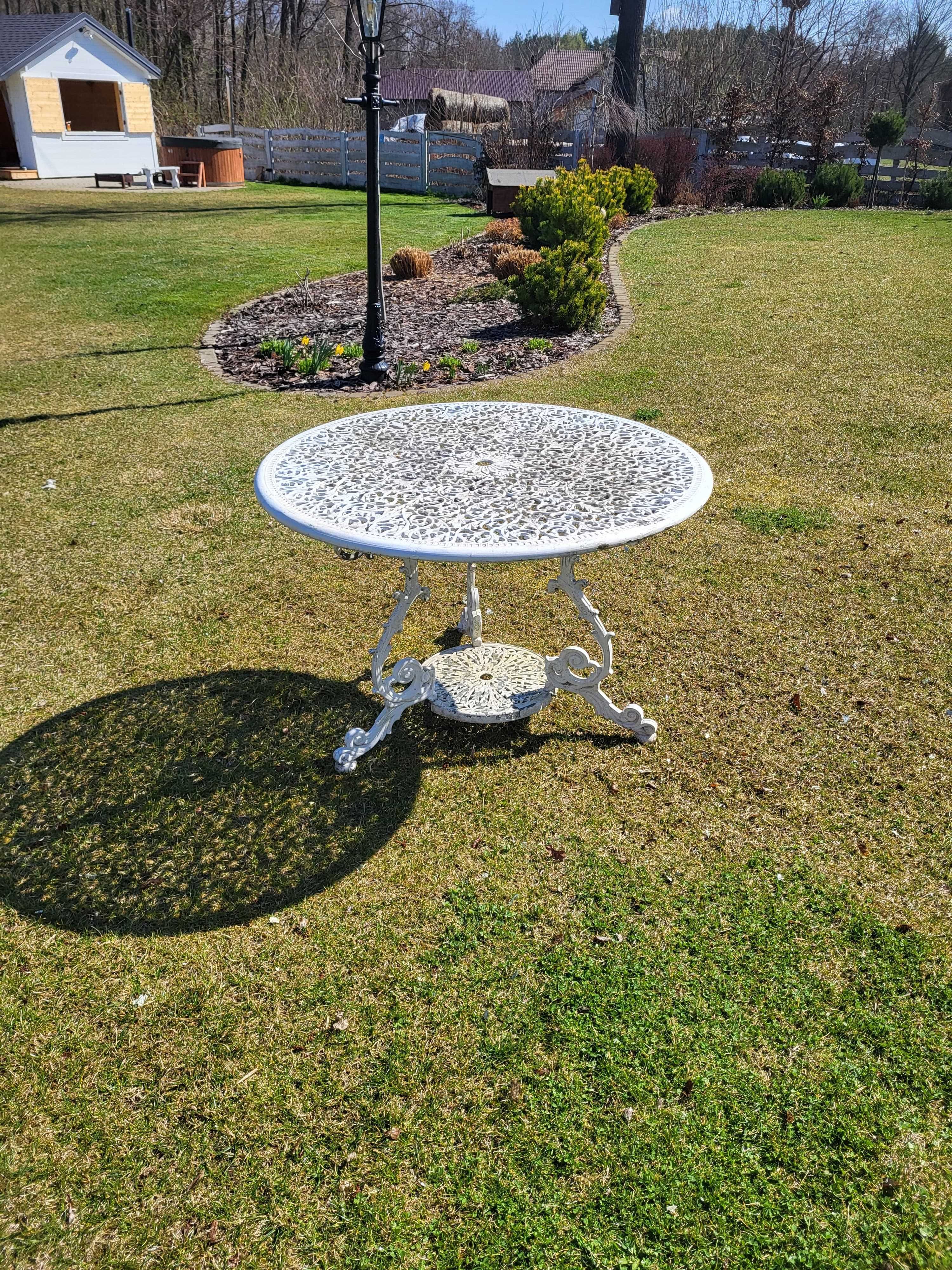 Aluminiowy stół ogrodowy 110 cm blat . Niespotykany wzór , Wysyłka
