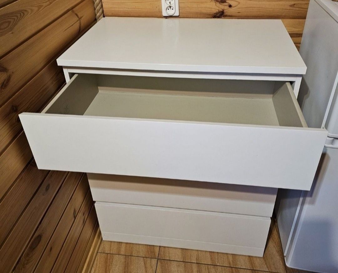 Ikea malm biała komoda 4 szuflady