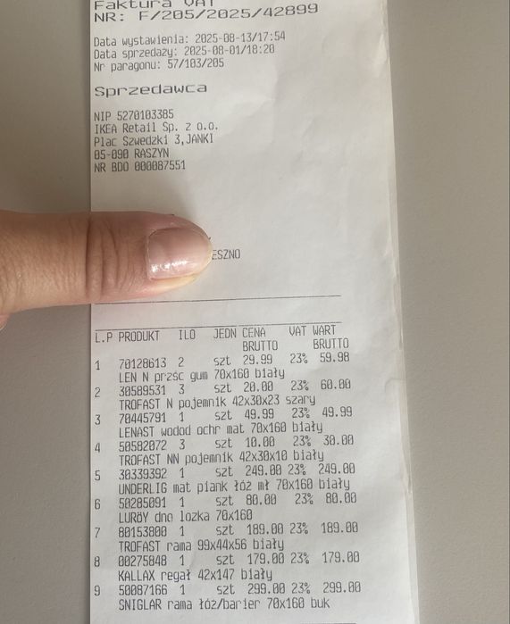 Nowe łóżko młodzieżowe dziecięce sniglar Ikea  70x160 cm z materacem