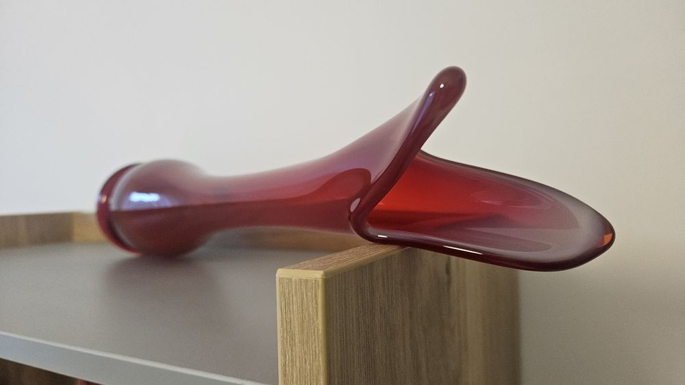 Wazon PRL szkło kolorowe KACZY DZIÓB