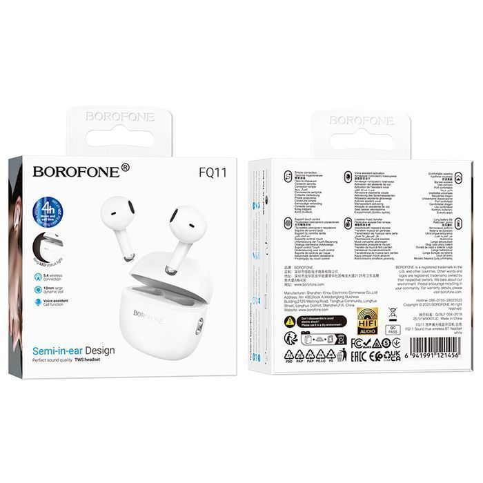 Borofone Słuchawki Bluetooth TWS FQ11 Sound białe