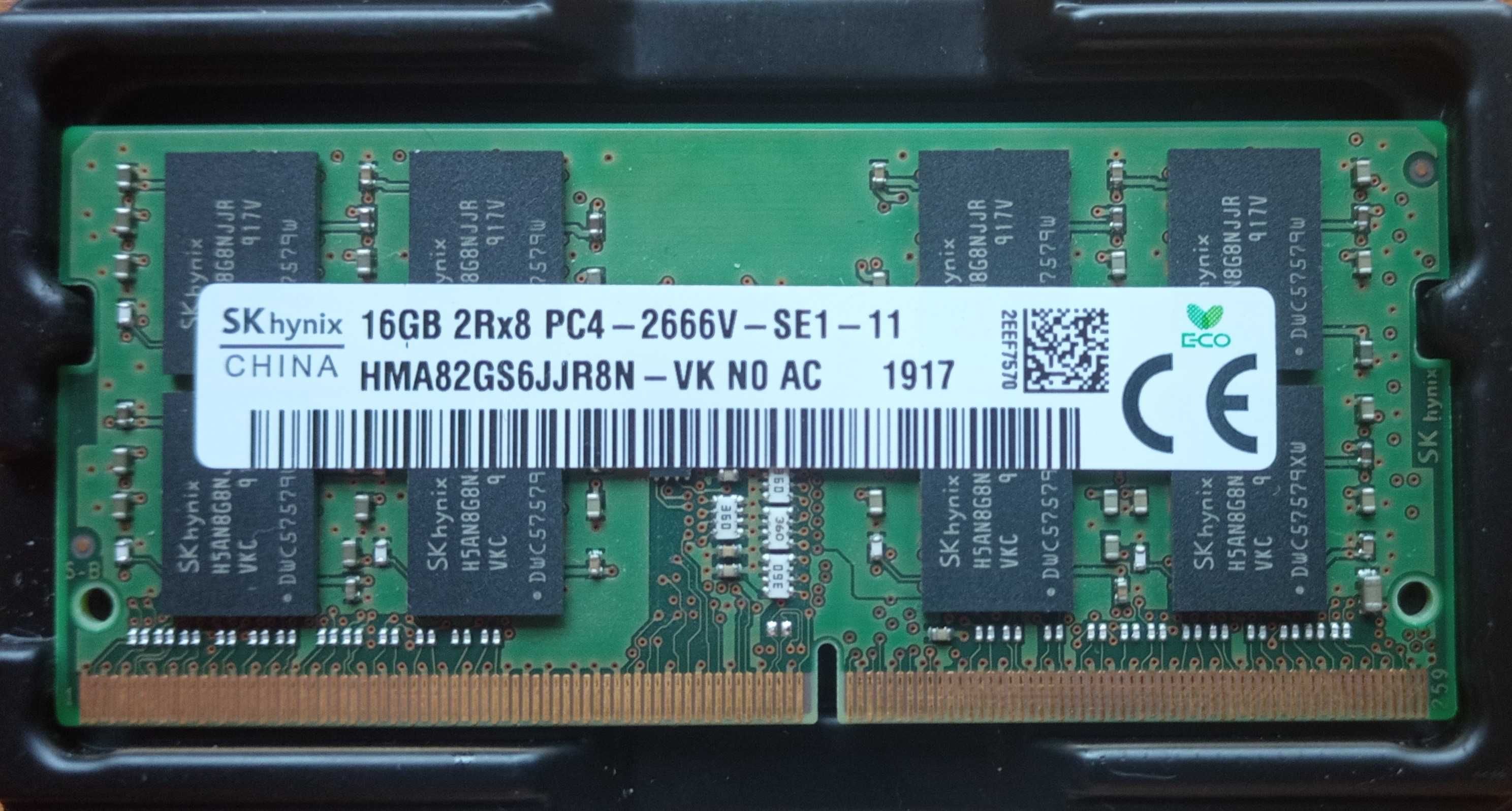 Szybka Pamięć ! SK HYNIX  SO-DIMM 16GB DDR4 PC4-2666Mhz  !