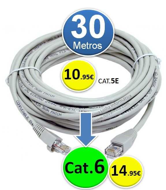 Cabos de Rede Rj45 | 10M | 15M | 20M | 30 | 50 Metros - 9 escolhas