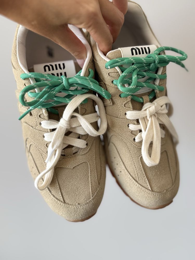 Кеди кросівки miu miu натуральні 37 р. (23,5см)