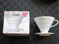 Hario V60 dripper do kawy - biały, porcelana