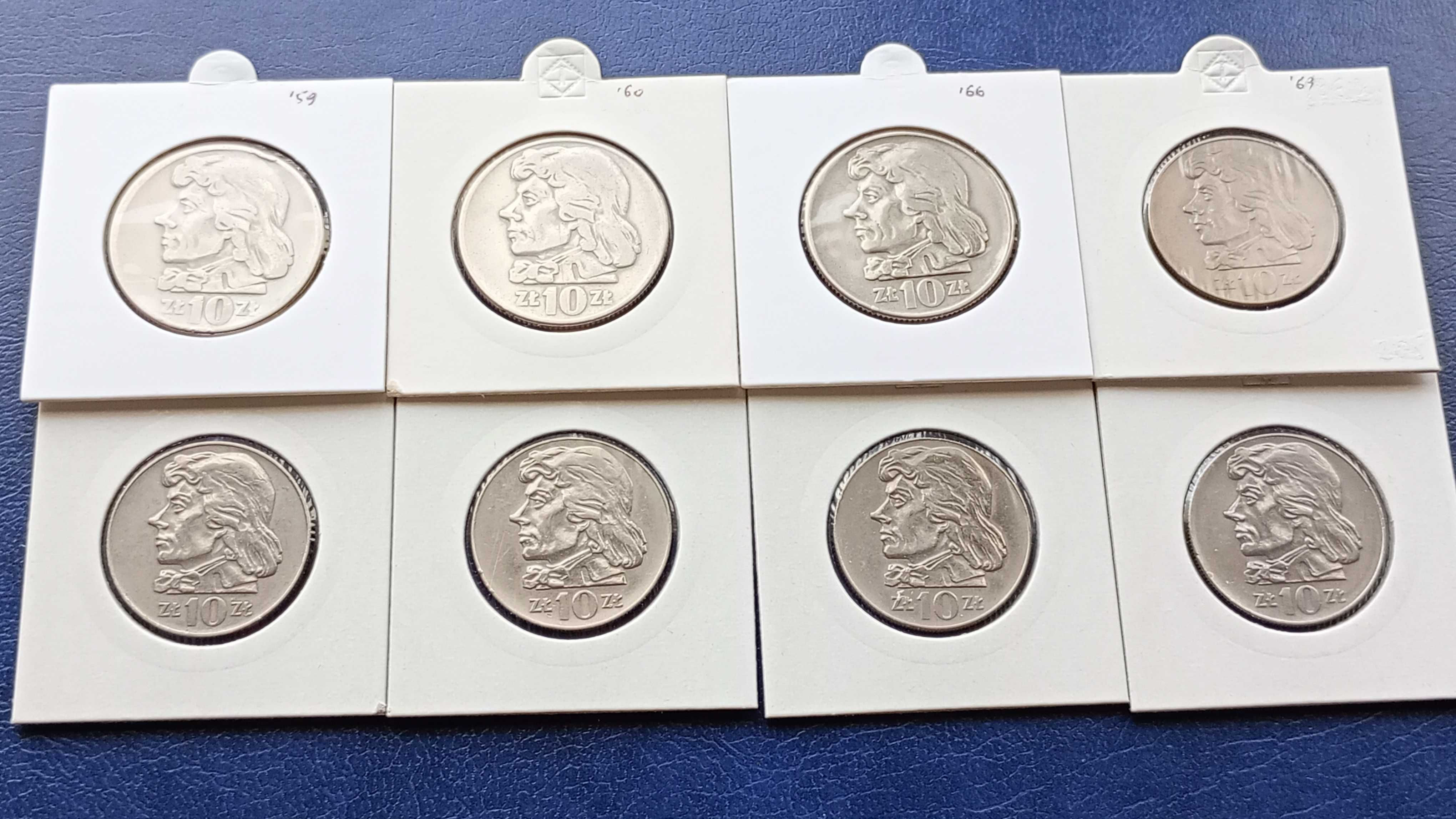 Stare monety 10 złotych Tadeusz Kościuszko wszystkie roczniki 8 monet