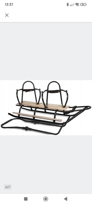 Sanki dwuosobowe, dla bliźniąt, z pchaczem