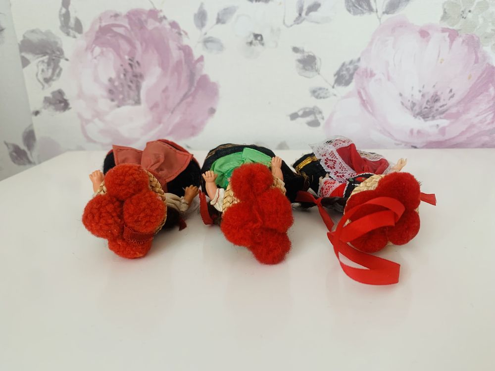 Mini lalki ludowe stroje, vintage prl
