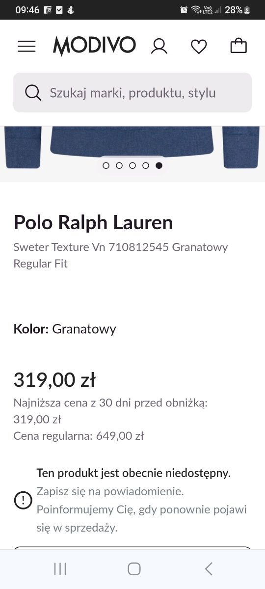 Polo ralf lauren sweter wool XL