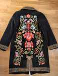 Blazer / marynarka oversize z weluru i haftem