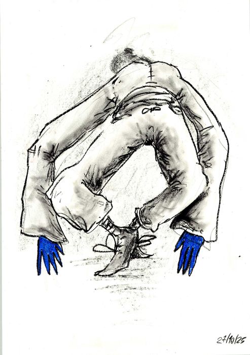 DESENHO PASTEL DE OLÉO E CARVÃO A2 S/ MOLDURA