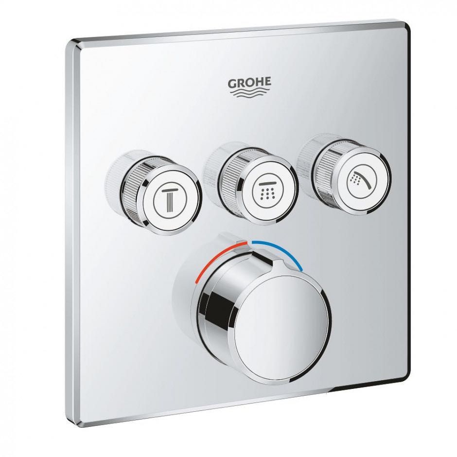 Grohe SmartControl chrom bateria podtynkowa 3-drożna SmartBox prysznic