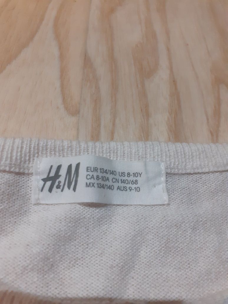 Sweter dziewczęcy firmy H&M rozmiar 134-140