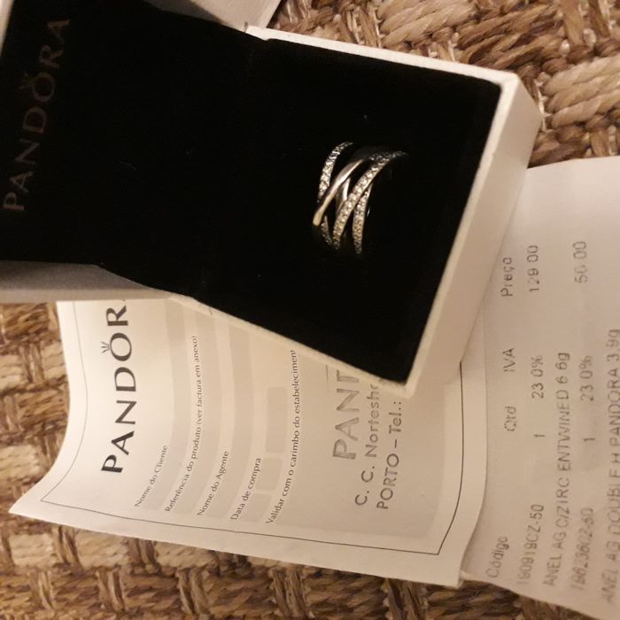 Anel Prata Pandora NOVO tam 50