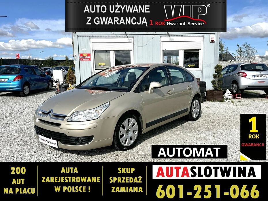 Citroën C4 1 ROK GWARANCJI W CENIE AUTA, Zamiana, AUTOMAT! Niski przebieg 5 drzwi
