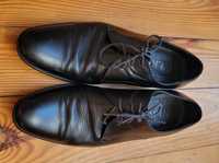 Czarne buty pantofle do garnituru skórzane 41 Ryłko
