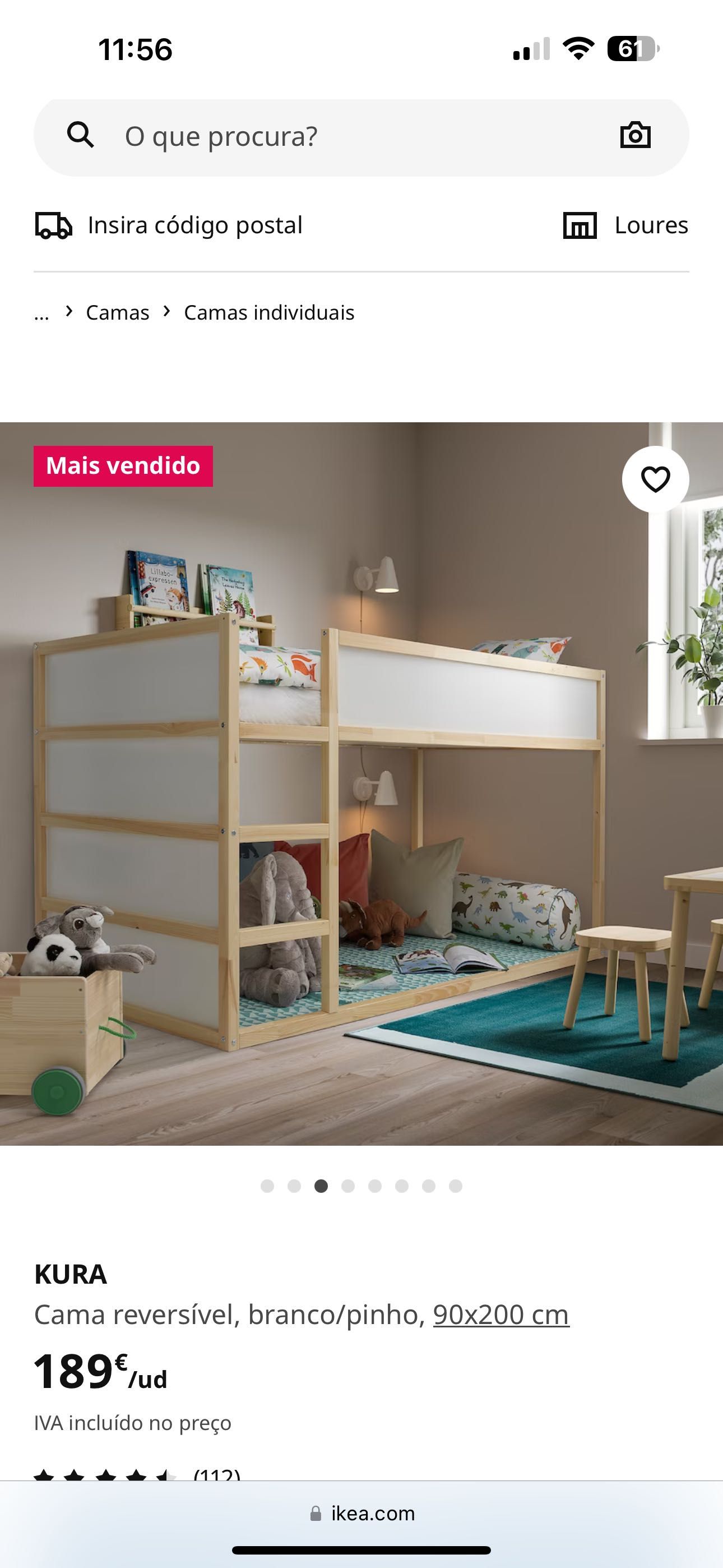 Cama kura IKEA que dá para utilizar de 2 maneiras