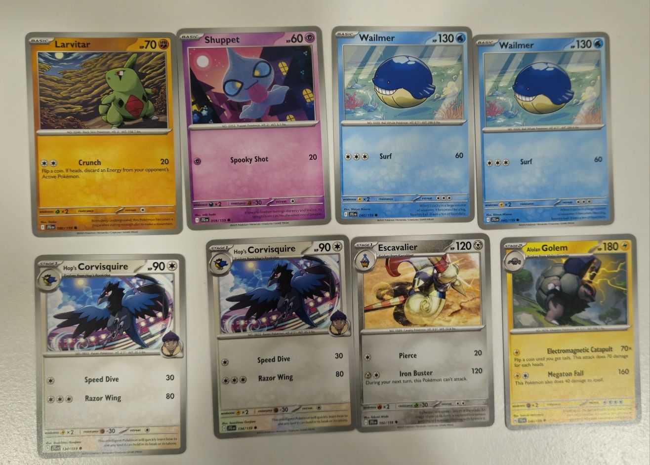 62 cartas pokémon