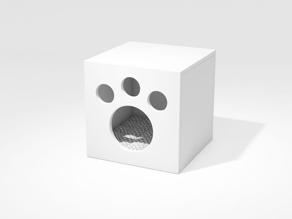Elegancki domek dla kota SPOTTY biały. Budka, legowisko, nowa
