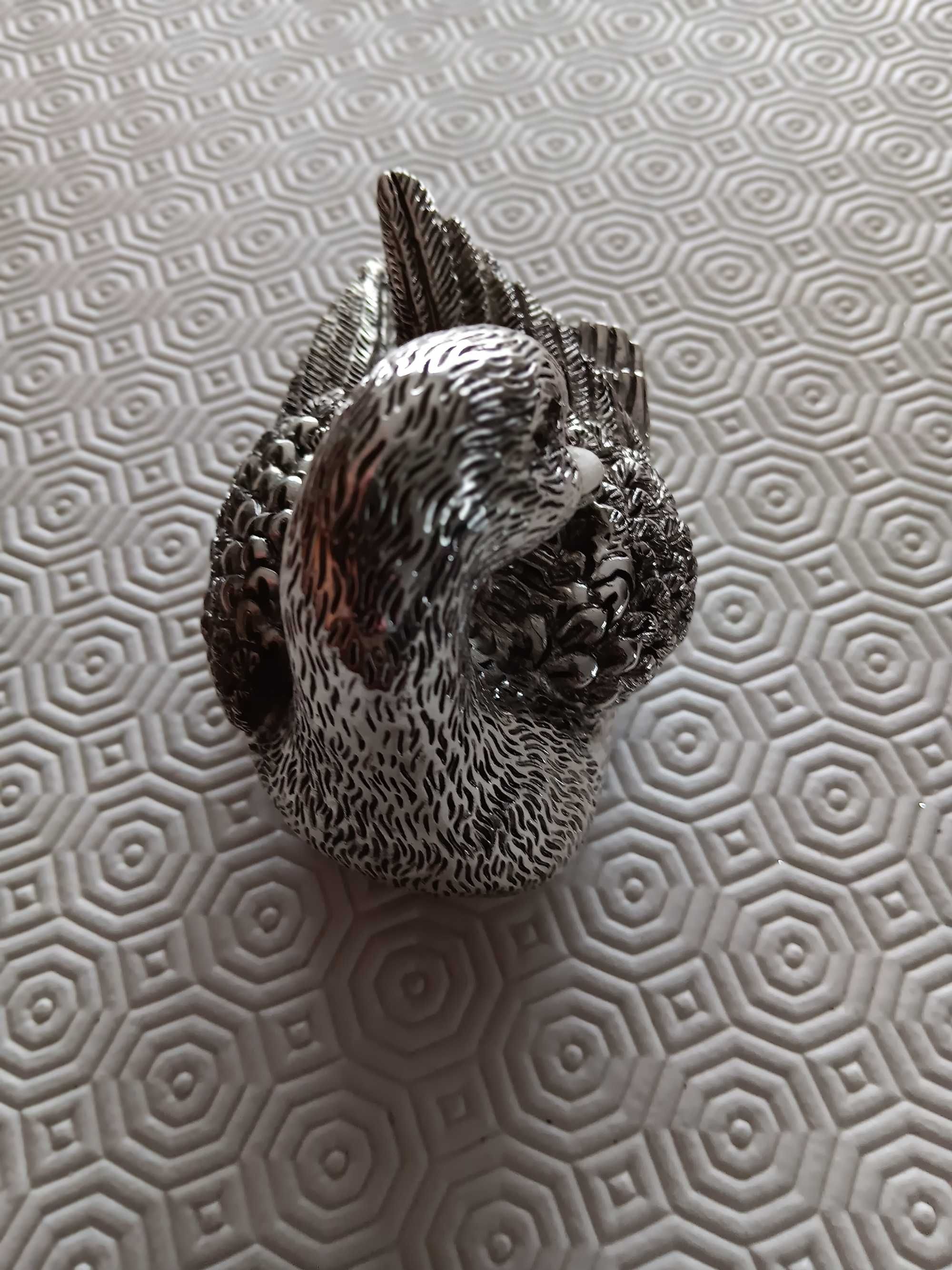 Pato Vintage em Metal Banhado a prata com marca de contraste