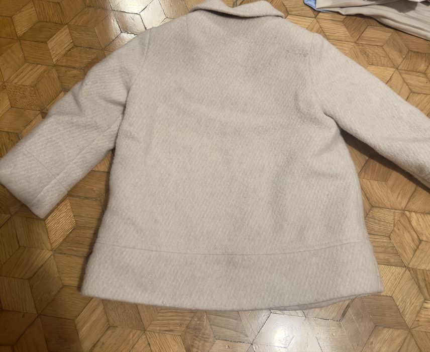 Beżowy wełniany Płaszczyk Zara 98