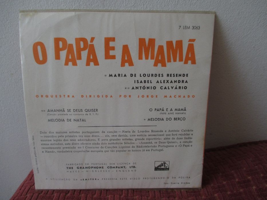 António Calvário, Maria De Lourdes Resende ‎– O Papá E A Mamã