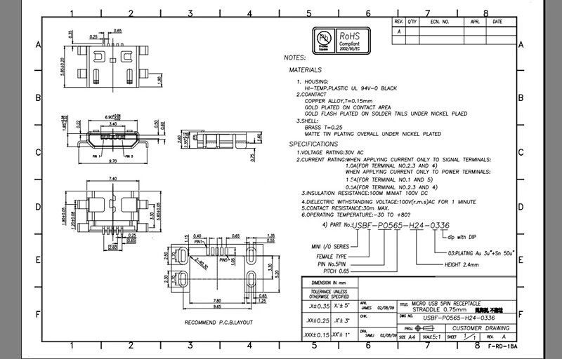 Micro USB 5pin