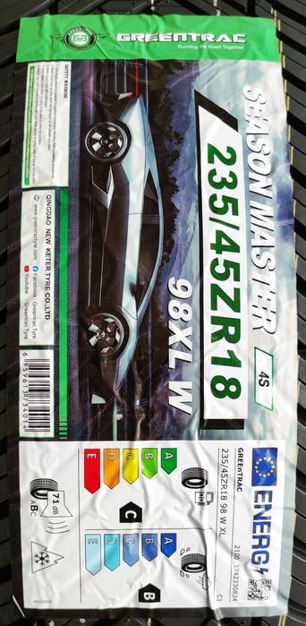 Opony 235/45R18 Greentrac Season Master 2025r C/B/71dB 3 lata gwar.