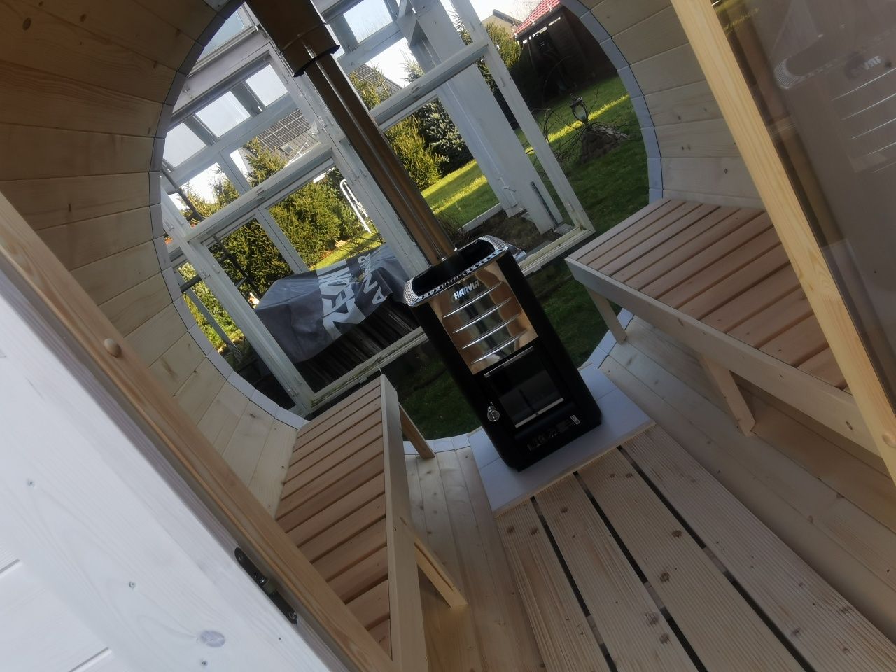Sauna ogrodowa Pełna panorama 2,5x2,1 Piec +akcesoria!