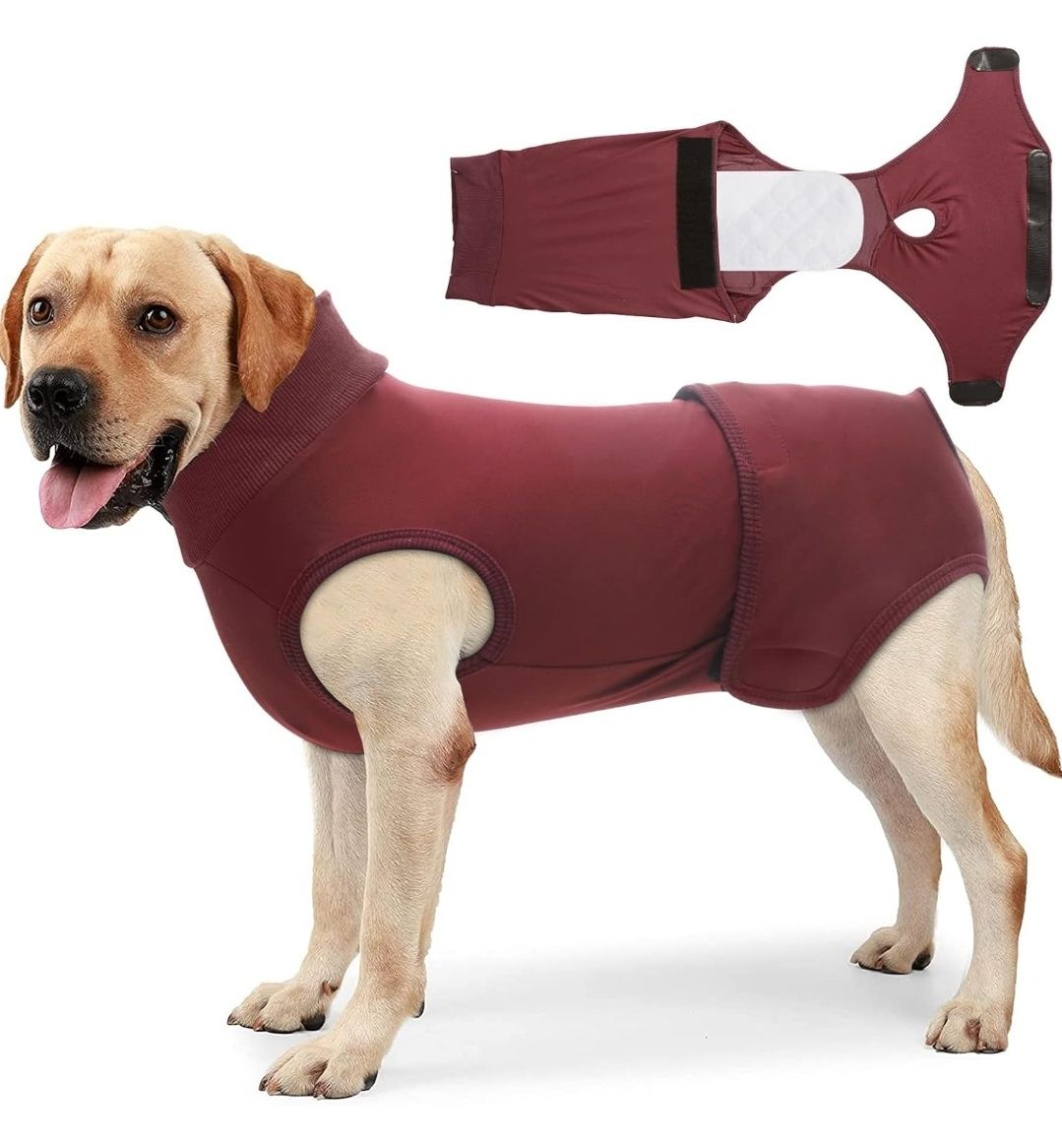 Kombinezon dla psa Recovery Suit, burgund L