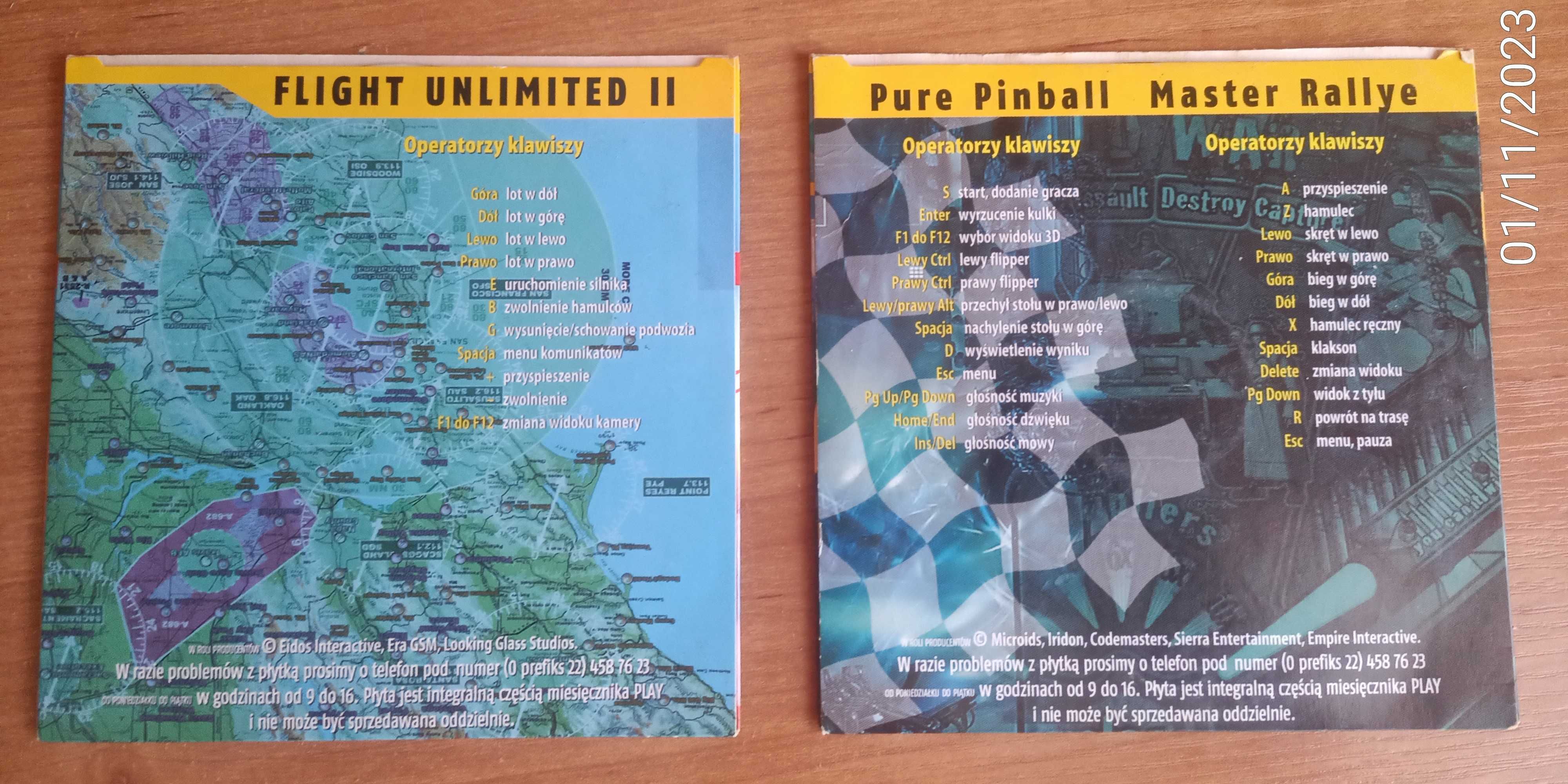 Pure Pinball, Master rallye, Flight2, Gry na PC